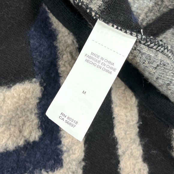 Lucky Brand Intarsia Knit Cardigan Waterfall Drape Open Front Boho Shawl Sweater - Picture 13 of 16